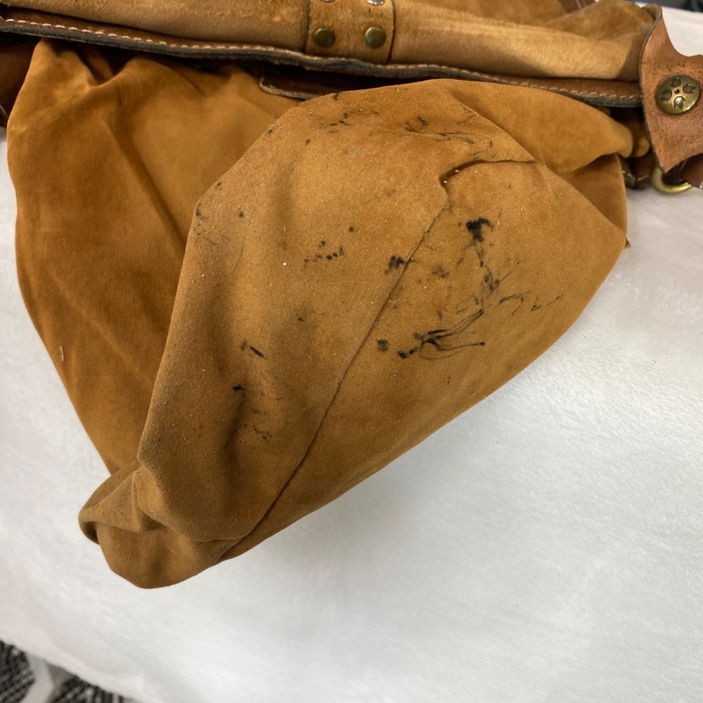 Patricia Nash Armeno Distressed Brown Leather Studded‎ Crossbody Messenger Bag - Picture 8 of 16